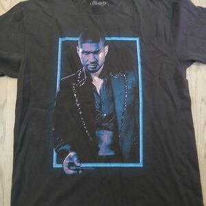 Usher Black and Blue Graphic Men's Tee Medium